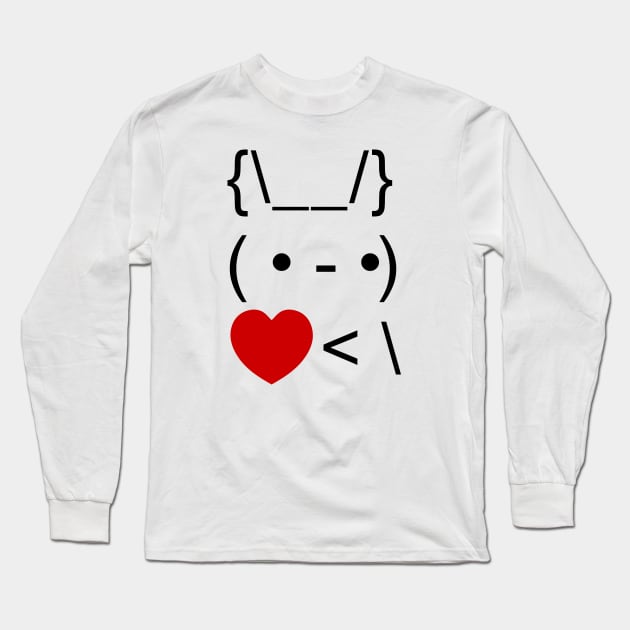 ASCII Text Art Bunny Rabbit Take Heart Back Long Sleeve T-Shirt by tinybiscuits